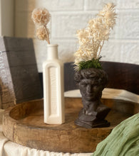 Load image into Gallery viewer, Black Toned Classic David Head Vase with Flowers