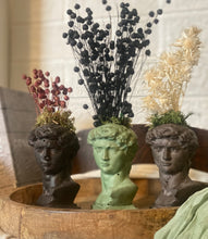 Load image into Gallery viewer, Sage Green David Head Vase with Flowers