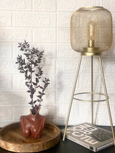 Load image into Gallery viewer, Dark Terracotta Bust Vase with Flowers