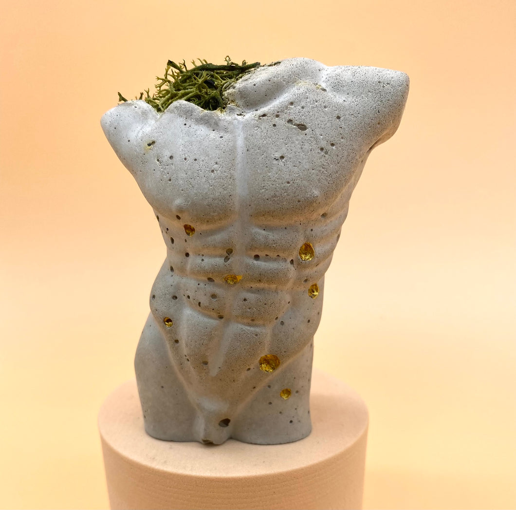 Preserved Moss Adonis Statue