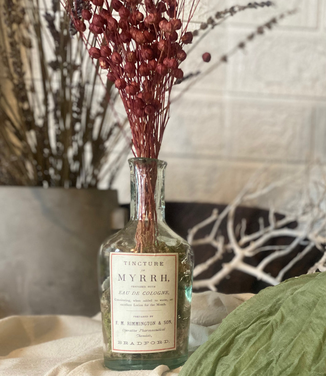 Antique Myrrh Medicine Bottle Vase