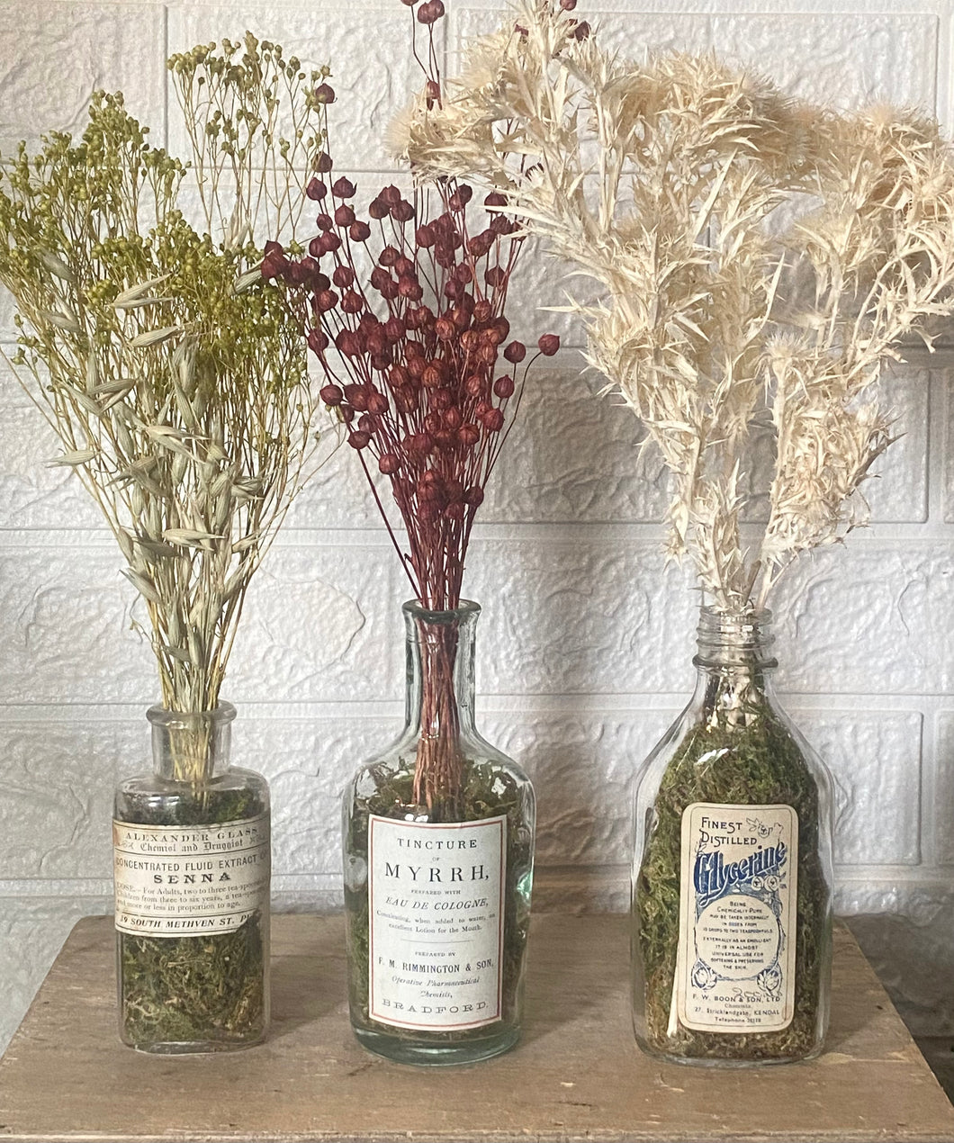 Antique Glycerine Medicine Bottle Vase