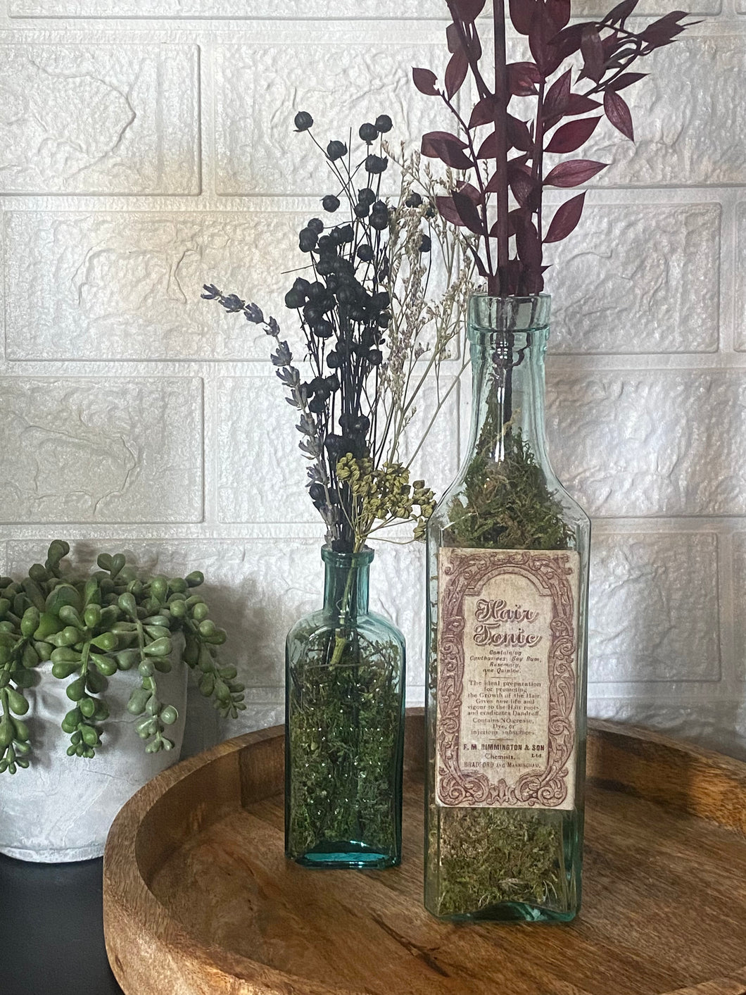 Antique Hair Tonic Medicine Bottle Vase